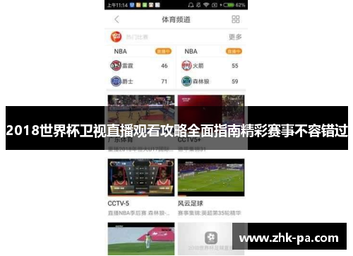 2018世界杯卫视直播观看攻略全面指南精彩赛事不容错过