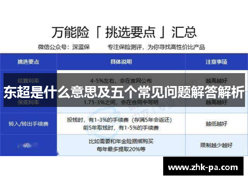 东超是什么意思及五个常见问题解答解析